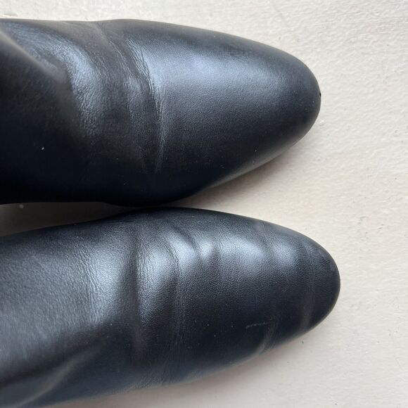 Aquatalia Black Leather Block Heel Studded Ankle Boot w/ Zip Size 7 ($550 New) - Picture 7 of 16